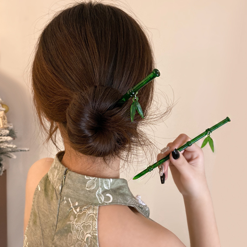 Women'S Accessories To Wear With Watch - Chinese Green Bamboo Hairpin for Women