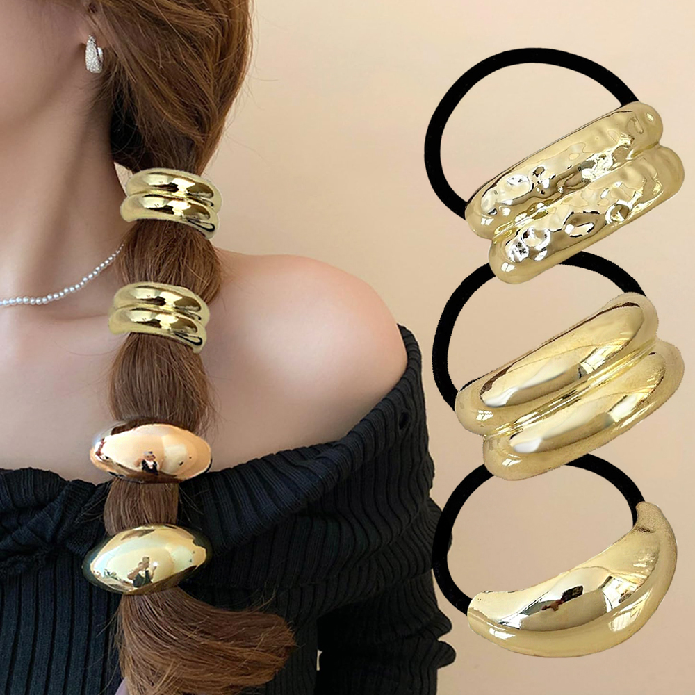 Wrap Ring Gold - Fashion Geometric Metal Hair Cuffs Black