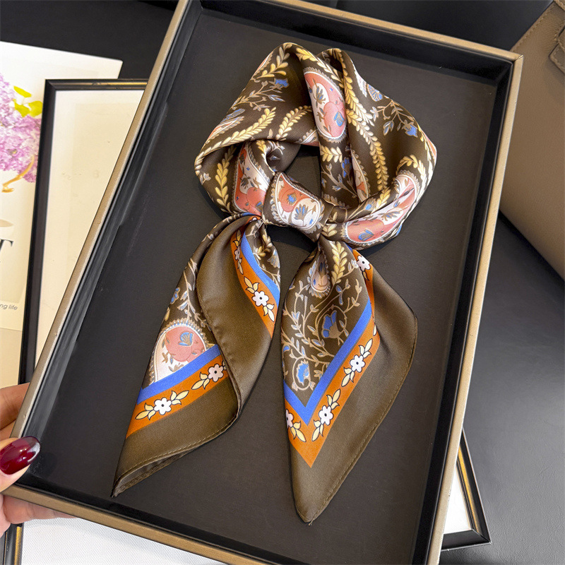 Women Accessories Brands - Hijab Square Scarf Silk Fashion Shawl