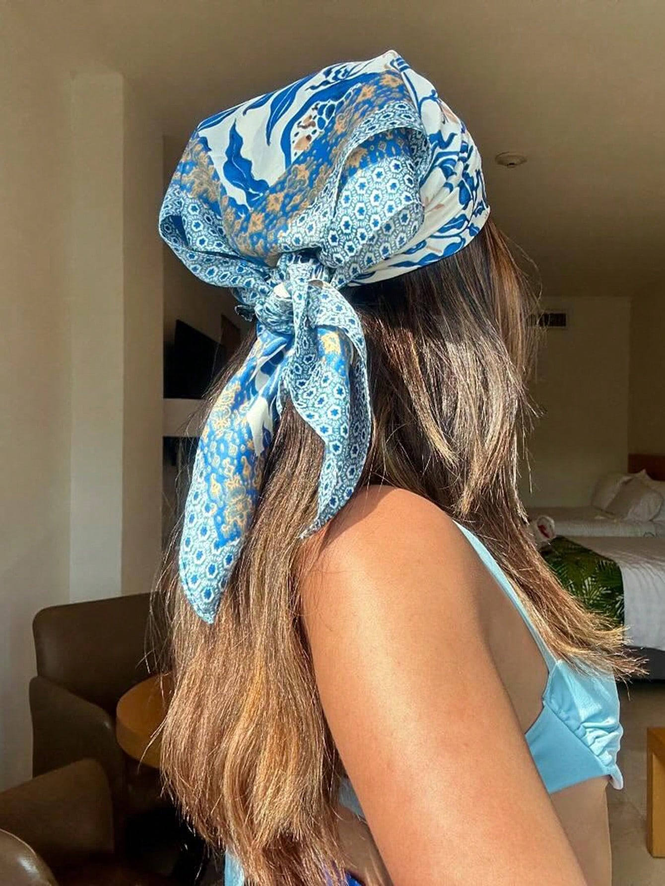 Women Accessories Brands - Luxury Brand Bohemia Print Square Silk