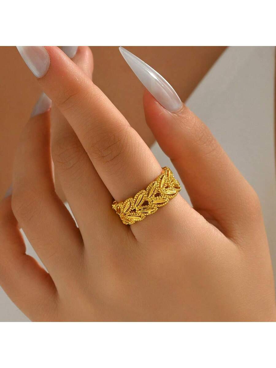 Women'S Accessories To Wear With Watch - Elegant Hollow Leaf And Wheat Pattern