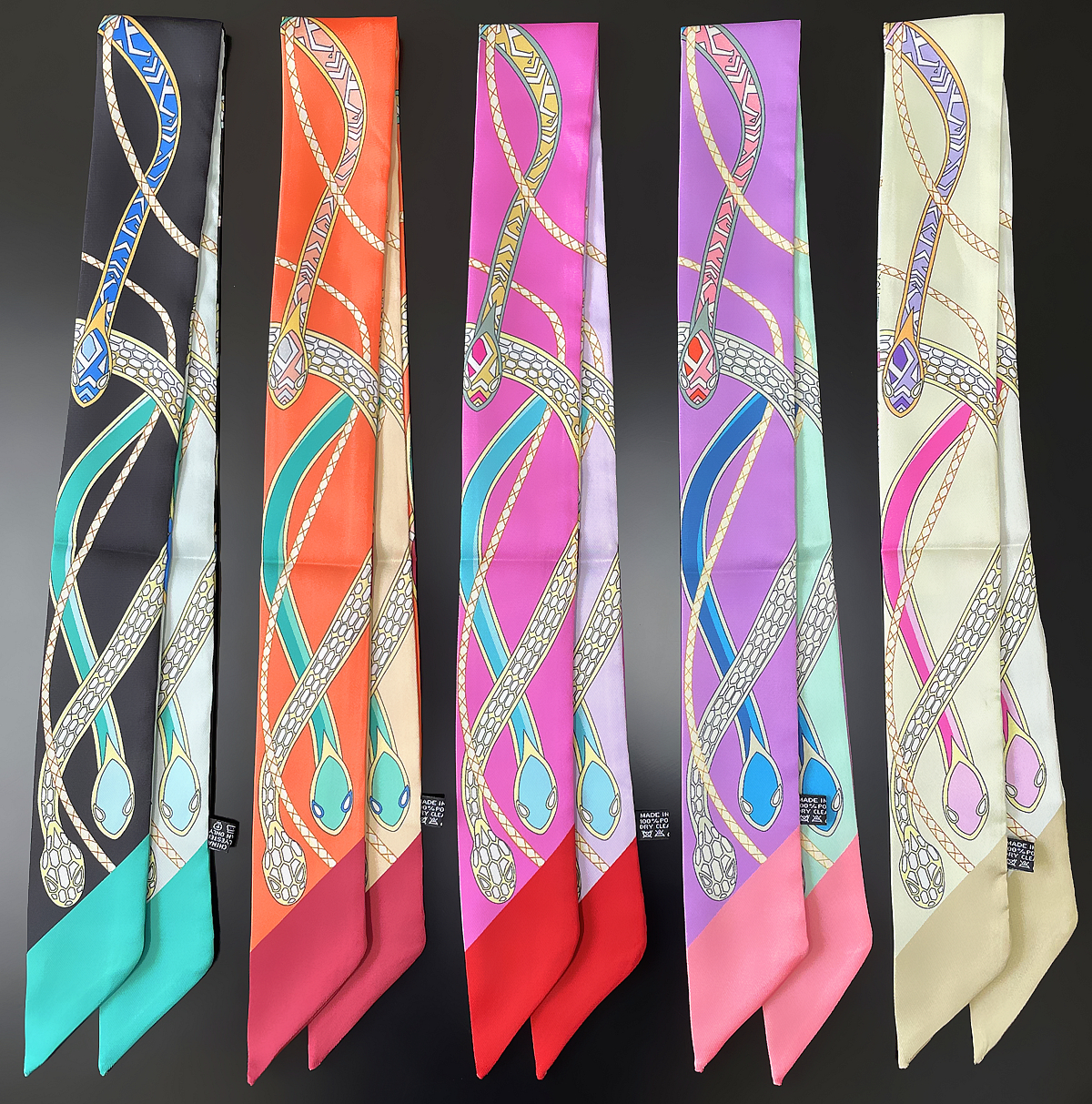 Women Accessories Brands - New Brand Design Colored Snake Twill
