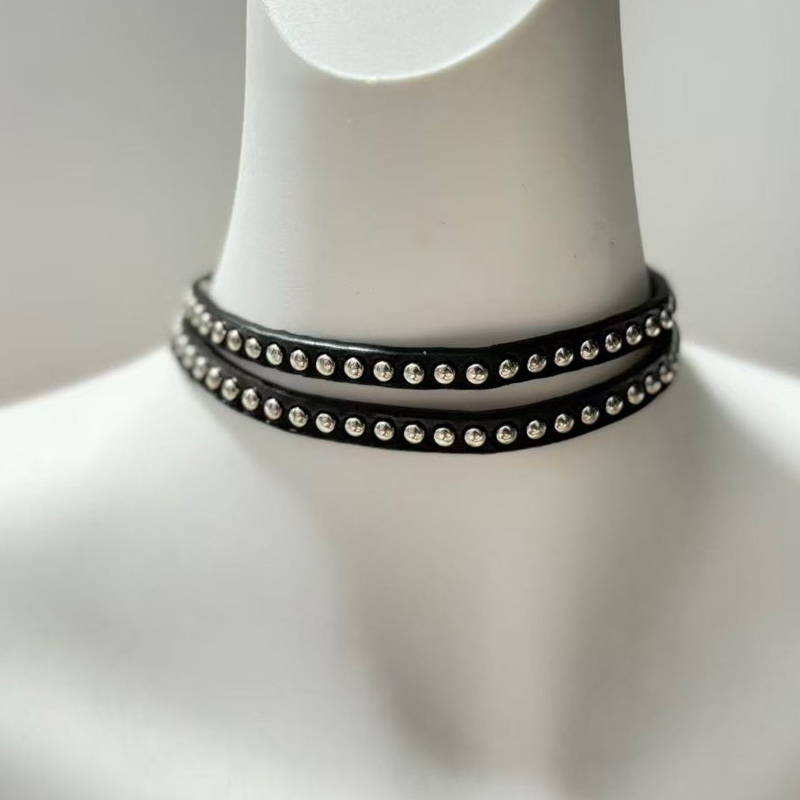 Punk Jewelry Rivet Choker Leat - Women'S Accessories In The 90S avis et prix