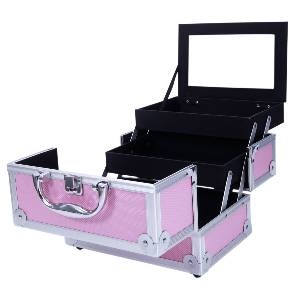 Pink Aluminum Alloy Makeup Cas - Women Accessories Box avis et prix