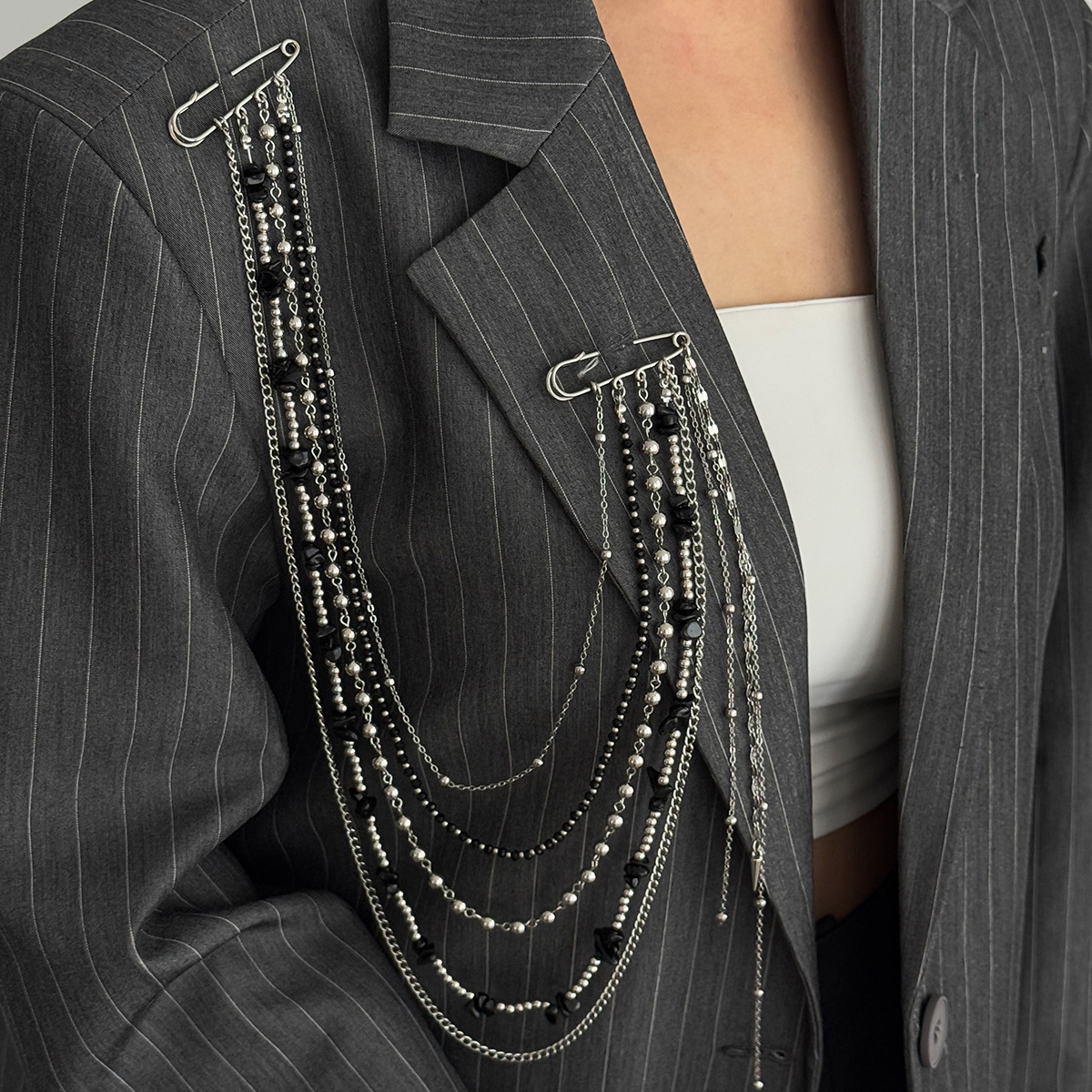 Punk Hip Hop Long Crystal Broo - Women'S Accessories avis et prix