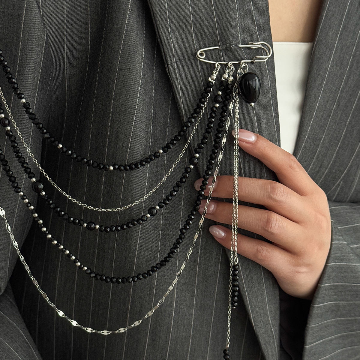 Punk Hip Hop Long Crystal Broo - Women'S Accessories avis et prix