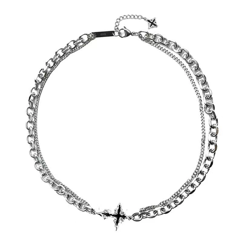 Punk Black Cross Pendant Chain - Women'S Accessories In The 90S avis et prix