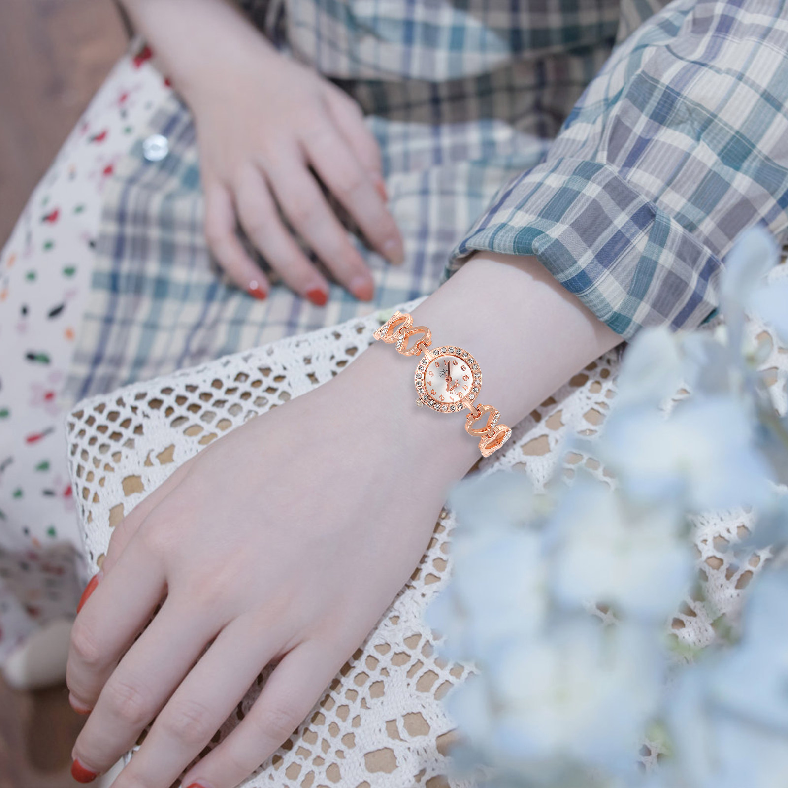 Full Rhinestone Heart Women Qu - Women'S Accessories To Wear With Watch avis et prix