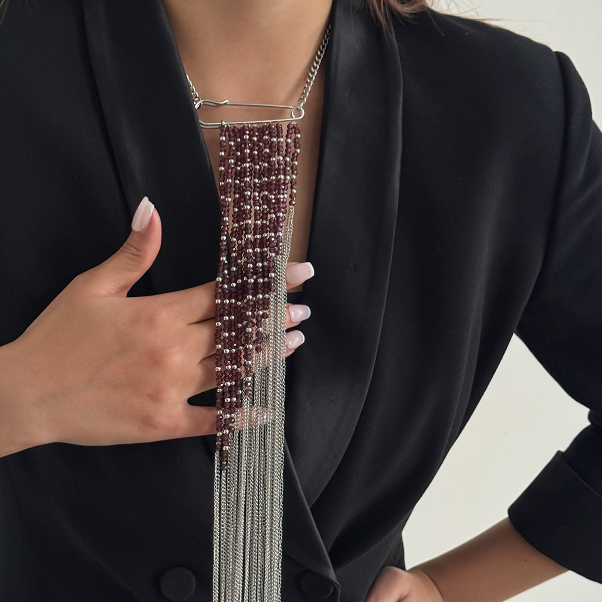 Silver Color Tassel Chain Broo - Women'S Accessories avis et prix