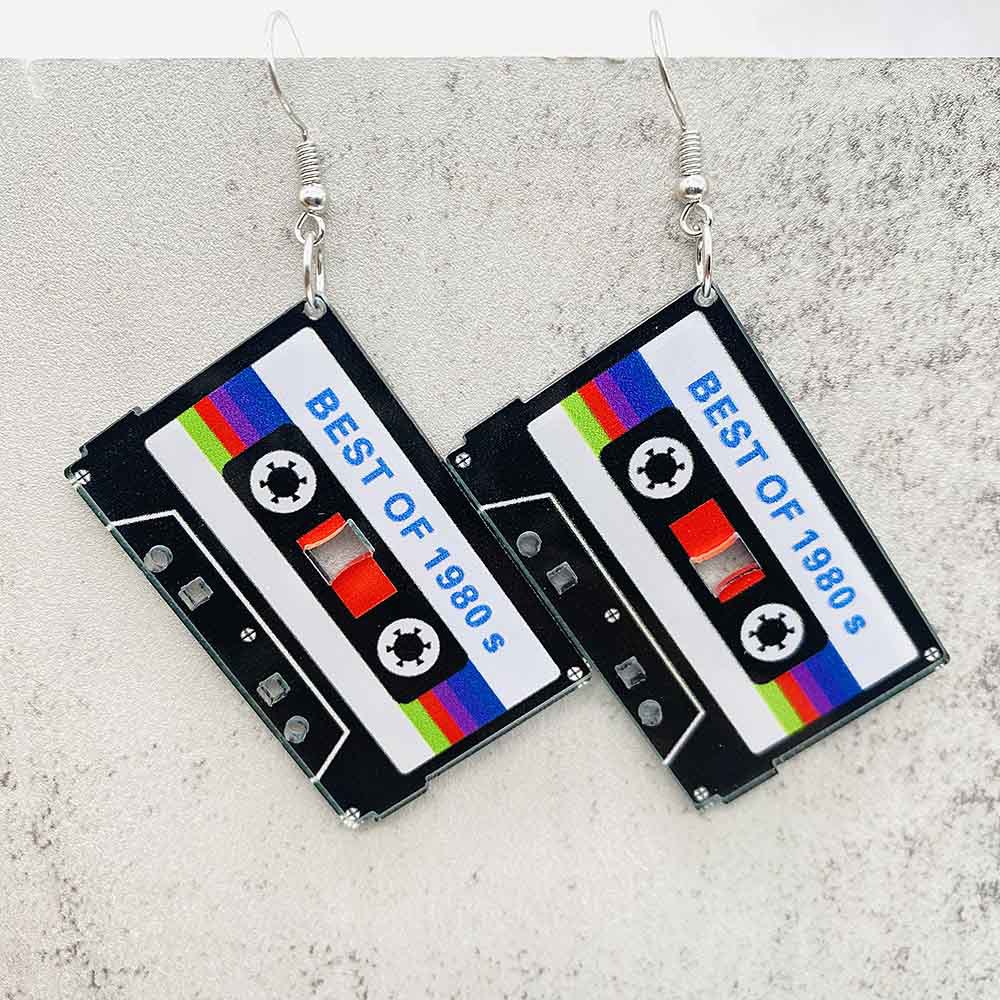 Vintage Cassette Tape Earrings - Women'S Accessories In The 90S avis et prix