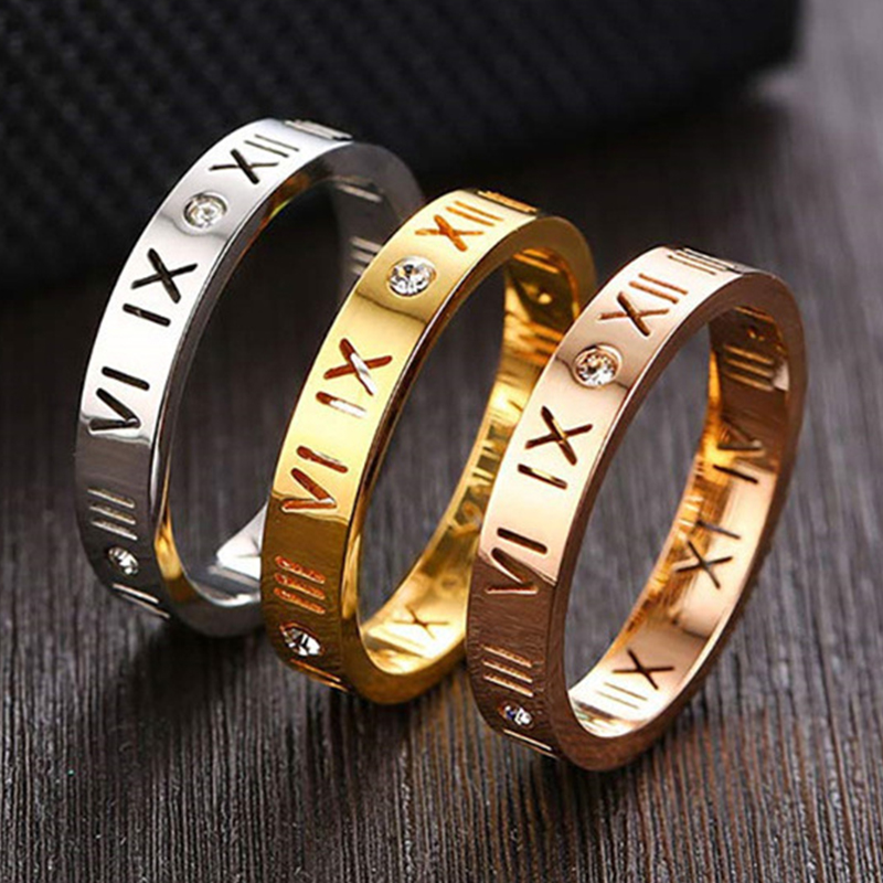 Hollow Roman Numeral Ring Stai - Wrap Ring Gold avis et prix