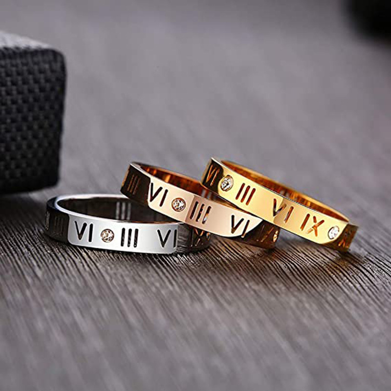 Hollow Roman Numeral Ring Stai - Wrap Ring Gold avis et prix